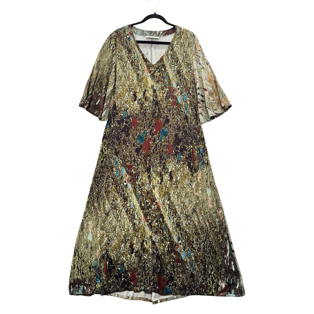 Bryn Walker Liliana Boho Lagenlook Art To Wear‎ Bell Sleeve Maxi Dress Women XS